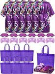 Sintuff 24 Pcs Kids Spa Party Supplies for Girls 6 Spa Party Robes 6 Tote Bags 6 Headbands 6 Spa Masks (Purple Style,Size 14)