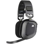 Corsair HS80 RGB Wireless Premium Gaming On Ear Headset with Dolby Atmos Audio (Low-Latency, Omni-Directional Microphone, 60ft Range, Up to 20 Hours Battery Life, PS5/PS4 Wireless Compatibility) Black