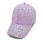 VRITRAZ Stylish Kids Baseball Caps for Girls, 6 to 14 years (Leopard Purple)