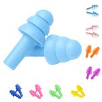 Reusable Silicone Earplugs, 8 Pairs of Noise Reduction Ear Plugs, Suitable for Sleeping, Swimming, Snoring, Concerts, Airplanes, Travel, Work, Noisy Places