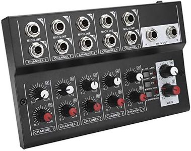 Mezclador de audio portátil de 10 canales, Mezclador de sonido de audio estéreo Consola de amplificador de micrófono de karaoke, para estudios pequeños y karaoke en casa.(UE)
