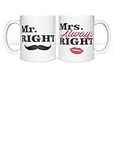 Couple Mugs Mr Right And Mrs Always