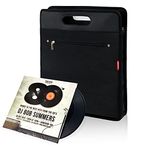 AKOZLIN Vinyl Record Travel Carrying Bag,Holds up to 20 LP Records Durable Vinyl Albums Case for Most 7" 10" 12" LP