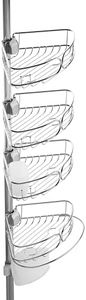 Zenna Home Rustproof Tension Pole Shower Caddy, 4 Basket Shelves with Soap Dish, Adjustable, 60 to 108 Inch, Stainless Steel