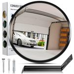 moveland Convex Mirror - Adjustable Traffic Mirror 30 cm - Wide Angle Mirror Convex Round - Acrylic Parabolic Mirror - for Garage, Traffic, Driveways, Office, Yard, Warehouse (130 Degree Convex)