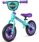 Madd Gear Toddler Balance Bike – Lightweight No Pedal First Bike for Ages 18 Months to 4 Years – Adjustable Seat – 10" Maintenance-Free Tires My 1st BMX Balance Bike (Teal/Purple)