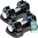Adjustable Dumbbells Pair - Perfect for Home Gym Workouts, Strength Training & Muscle Building, Space, Saving Design for Easy Storage, Versatile Dumbbell Sets for Men