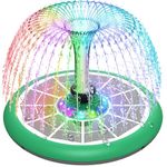 GAIZERL UFO Style Solar Fountain, 2024 Upgrade 5W Solar Powered Glass Cover Bird Bath Fountains, Garden Hummingbird Water Features with Color Lights, 4000mAh Battery, 7 Nozzles, 4 Arms for Pool, Pond