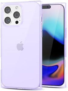 Svanove for iPhone 16 Pro Max Clear Case Square Rectangle Edge, Aesthetic Trendy Girly Transparent Silicone Rubber Phone Case for Women, Thin Slim TPU Bumper Protective Cover, Purple Lilac Lavender