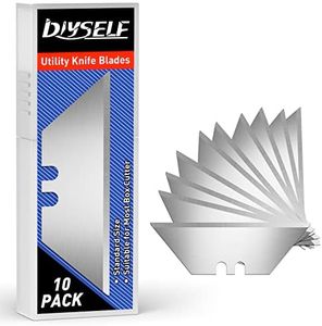 DIYSELF 10 Pack Utility Knife Blades, Box Cutter Blades, Utility Blades, Sk5 Steel Blade for Box Cutter, Sturdy Knife Blade for Razor Blade Utility Knife
