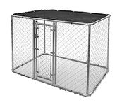 MidWest Homes For Pets Chain Link Portable Kennel with a Sunscreen, 1.83 by 1.22 by 1.22 Meters; Sliver; Model K9644