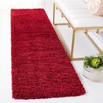 ANAYKA Soft Microfiber Bed Side Runner, Carpet for Living Room, Carpets for Bedroom, Rug for Living Room, Rugs for Bedroom, 2x5 Feet, Red