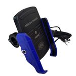 BOBO BM6 Jaw-Grip Waterproof Bike/Motorcycle/Scooter Mobile Phone Holder Mount with Fast 15W Wireless Charger, Ideal for Maps and GPS Navigation (Blue)