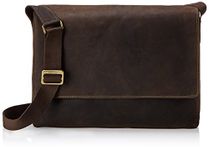 Visconti Visconti Distressed Leather Messenger Bag - 3/4 Flapover, Oil Brown, One Size