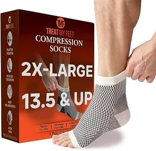 Treat My Feet Plantar Fasciitis Socks Foot Sleeve & Compression Socks: Plantar Fasciitis Relief - Ankle & Arch Support & Women - Fit Guaranteed XXL