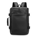 FANDARE Convertible Laptop Backpacks Weekender Carry On Backpack Flight-Approved Business Crossbody Tote Bag College Rucksack Men Women for 17 inch Laptop Black with Concealable Shoulder Strap Black