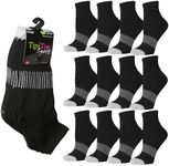Tipi Toe Women's 12-Pairs Running & Athletic Sports Performance Midnight Mosaic Grey Checkers & Toe Ankle/Quarter Socks For Women, WQ15-T1