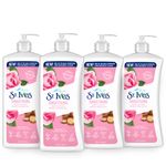 Smoothing Hand & Body Lotion for Dry Skin Rose and Argan Oil Made with 100% Natural Moisturizers 21 oz 4 Pack