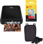 KODAK Step Wireless Mobile Photo Mini Printer (Black) Go Bundle