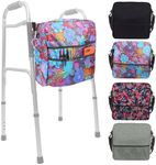 Rollator Bag by Vive - Universal Travel Tote for Carrying Accessories on Wheelchair, Rollator, Rolling Walkers & Transport Chairs - Lightweight Handicap Medical Mobility Aid, Purple Floral