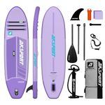 AKSPORT 10'×32"×6" Inflatable Stand Up Paddle Board with Premium SUP Paddle Board Accessories & Backpack, Non-Slip Deck, Leash,Fin,Adjustable Paddle and Hand Pump for Youth & Adult