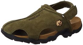 Woodland Men's Olive Green Leather Sandal-8 UK (42 EU) (OGD 0350107NW)