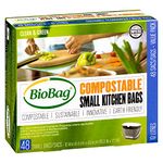 BioBag Small Compostable and Biodegradable Kitchen Bags for Food Scraps, 10 Litre, 48 Count, green (187014)