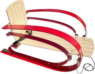 Rüdolphe 3000 Wood Sled for Kids and Babies, Durable Wooden Sleigh, Snow Sled with Pull Rope and Unique Suspension, 34 Inches Long