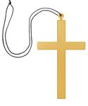 Makenlug Halloween Cross Necklace Plastic Crucifix Gold Cross Pendant Halloween Fancy Dress Jewellery for Nun Outfit Priest Costume Monk Costume Accessories