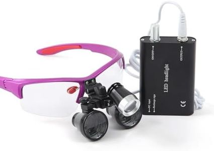 Generic 2.5X 3.5X Magnification Binocular Loupe Dental Loupes Surgical Magnifier with Light Medical Operation Magnifying Glasses Portable Headlight Headlamp (2.5X-R), Purple