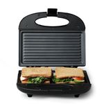 MILTON Express 800 Watt Grill Sandwich Maker | Electric Toaster Griller Sandwich Maker | Non Stick Coating Grill Plates | Power Indicators | 1 Year Warranty | Black