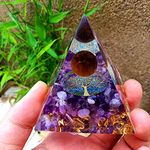 ycyingcheng Crystal Positive Energy Generator Orgonite Pyramid Protection, Energy Protection Chakra Healing Crystals Pyramid for Positive Energy Reiki Supplies Living Room And House Decor Gift