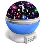 Moredig Baby Star Projector Night Light Kids, Rotating Baby Night Light Projector for Kids with 8 Lighting Modes, Kids Night Light for Bedroom, Gifts for Baby Boy Gifts - Blue