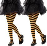 MANZI Girls Colored Striped Tights 