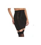 Rago Women's Plus-Size High Waist Open Bottom Girdle with Zipper, Black, 32