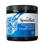 Speedball Water-Soluble Block Printing Ink, 8-Ounce Jar, Black