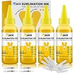 Printers Jack 400ML Yellow Sublimation Ink Refill for Epson C88 C88+ WF7710 ET2720 ET4700 ET15000 ET2760 ET2750 Inkjet Printers Heat Press Transfer on Mugs, Plates, Polyester Shirts etc