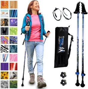 York Nordic Motivator Walking Poles for Balance and Rehab - Patented Stability Grips - Lightweight, Adjustable, and Collapsible - 2 Pieces Adjustable w/flip Locks - Heights 4'6" up to 6'2" - 230 lbs