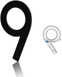 3 Inch Mailbox Number, Stainless Steel Matte Black Modern House Numbers, Self-adhesive Number Door Numbers for Apartments Office (9)
