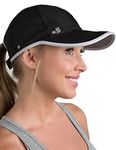 SAAKA Featherlight Sports Hat. Premium Packaging. Lightweight, Quick Drying. Running, Tennis & Golf Cap for Women & Girls (Black)