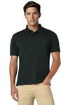 Peter England Men's Solid Regular Fit T-Shirt (PEKWORGPZ46921_Dark Green