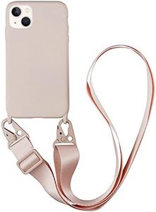 CQUUKOI Compatible with iPhone 6 Plus/7 Plus/8 Plus,Crossbody Phone Case with Lanyard Cute Soft Silicone Case with Adjustable Shoulder Strap Shockproof Protector Compatible with Women Girls Pink