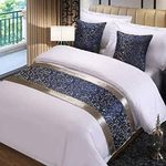 Twelve Queen Blue Bed Runner Bed Scarves Throw Bedding Scarf Bedspreads Bed Cover Towel 19.7x82.7in