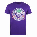 Cotton Soul DC Comics Joker Smile Emblem Unisex T Shirt, Purple, Medium