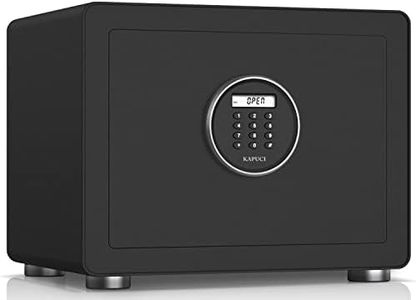 KAPUCI Modern Minimalism Design Auto-Open Safe, 1.28 Cubic Feet Digital Safe Box with Full Felt Lining, High Capacity for 4 Pistols, Safety Steel Household Wardrobe,Bedroom for Home,Office,Hotel, Handgun, Jewelry