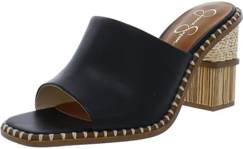 Jessica Simpson Women's Lendrila High Heel Mule Heeled Sandal, Black, 12