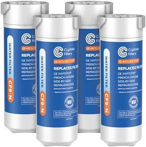 Crystala Filters Water Filter Compatible with XWFE (Built-in CHIP), Replacement for GE XWFE, XWF Refrigerator Water Filter Pack of 4