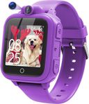 Awatty Kids Smart Watch for Boys Girls, Birthday Gift for 5-12 Year Olds Children, Electronic Learning Toys with 14 Puzzle Games, Purple Digital Watch with 90° Rotating Camera and MP3 Music Player