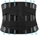 Back Support Brace with 6 Stays, Breathable Back Support Belt for work, Back Brace for Men Women Lower Back Pain Relief for Herniated Disc, Sciatica, Large