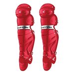 Easton Gametime Baseball Catchers Leg Guards | Intermediate | Red | 2020 | Vented Shell for Ultimate Protection & Breathability | Triple Knee System for Ultimate Fit & Mobility | Breathable Liner